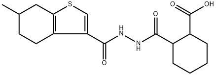 2-(2-(6-methyl-4,5,6,7-tetrahydrobenzo[b]thiophene-3-carbonyl)hydrazinecarbonyl)cyclohexanecarboxylic acid,1024220-47-0,结构式