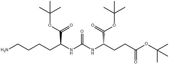 (S)-DI-TERT-BUTYL 2-(3-((S)-6-AMINO-1-(TERT-BUTOXY)-1-OXOHEXAN-2-YL)UREIDO)PENTANEDIOATE, 1025796-31-9, 结构式