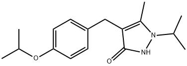 3H-Pyrazol-3-one, 1,2-dihydro-5-methyl-4-[[4-(1-methylethoxy)phenyl]methyl]-1-(1-methylethyl)-
|3-甲基-2-丙-2-基-4-[(4-丙-2-基氧基苯基)甲基]-1H-吡唑-5-ONE