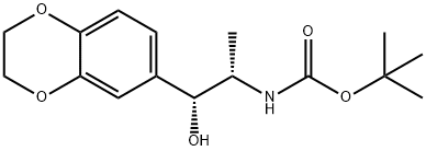 tert-butyl (1R,2S)-1-(2,3-dihydrobenzo[b][1,4]dioxin-6-yl)-1-hydroxypropan-2-ylcarbonate 化学構造式