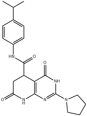 4,7-dioxo-N-[4-(propan-2-yl)phenyl]-2-(pyrrolidin-1-yl)-3,4,5,6,7,8-hexahydropyrido[2,3-d]pyrimidine-5-carboxamide Structure