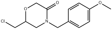 4-(4-メトキシベンジル)-6-(クロロメチル)モルホリン-3-オン 化学構造式