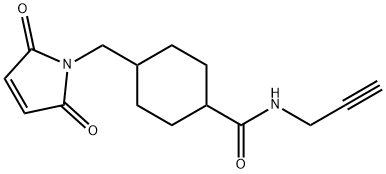 4-((2,5-Dioxo-2,5-dihydro-1H-pyrrol-1-yl)methyl)-N-(prop-2-yn-1-yl)cyclohexanecarboxamide Structure