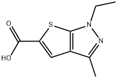 1-乙基-3-甲基-1H-噻吩并[2,3-C]吡唑-5-羧酸 结构式