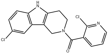 (2-chloropyridin-3-yl)(8-chloro-1,3,4,5-tetrahydro-2H-pyrido[4,3-b]indol-2-yl)methanone Struktur