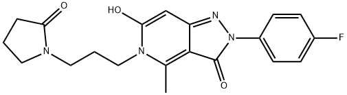 2-(4-fluorophenyl)-6-hydroxy-4-methyl-5-(3-(2-oxopyrrolidin-1-yl)propyl)-2H-pyrazolo[4,3-c]pyridin-3(5H)-one Struktur