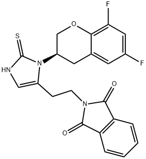 (R)-2-(2-(3-(6,8-二氟色烷-3-基)-2-硫代-2,3-二氢-1H-咪唑-4-基)乙基)异二氢吲哚-1,3-二酮,1044596-95-3,结构式