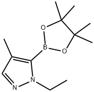 1-ethyl-4-methyl-5-(4,4,5,5-tetramethyl-1,3,2-dioxaborolan-2-yl)-1H-pyrazole Struktur