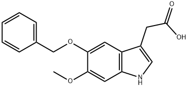 5-苄氧基-6-甲氧基吲哚-3-乙酸 结构式