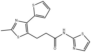 3-[2-methyl-4-(thiophen-2-yl)-1,3-thiazol-5-yl]-N-(1,3-thiazol-2-yl)propanamide 结构式