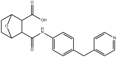3-((4-(pyridin-4-ylmethyl)phenyl)carbamoyl)-7-oxabicyclo[2.2.1]heptane-2-carboxylic acid 化学構造式