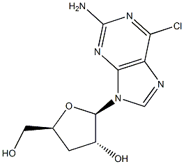 2-Amino-6-chloro-9-(3-deoxy-beta-D-ribofuanosyl)-9H-purine Structure