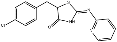 (2Z)-5-(4-chlorobenzyl)-2-(pyridin-2-ylimino)-1,3-thiazolidin-4-one Struktur