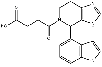 4-(4-(1H-indol-4-yl)-6,7-dihydro-3H-imidazo[4,5-c]pyridin-5(4H)-yl)-4-oxobutanoic acid 结构式