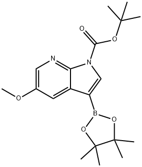 5-メトキシ-3-(4,4,5,5-テトラメチル-1,3,2-ジオキサボロラン-2-イル)-1H-ピロロ[2,3-B]ピリジン-1-カルボン酸TERT-ブチル 化学構造式