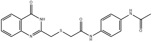 N-[4-(acetylamino)phenyl]-2-{[(4-hydroxyquinazolin-2-yl)methyl]sulfanyl}acetamide Struktur