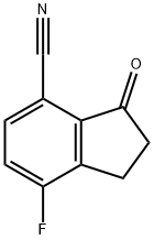 7-FLUORO-3-OXO-2,3-DIHYDRO-1H-INDENE-4-CARBONITRILE 化学構造式