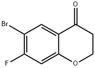 6-ブロモ-7-フルオロクロマン-4-オン 化学構造式
