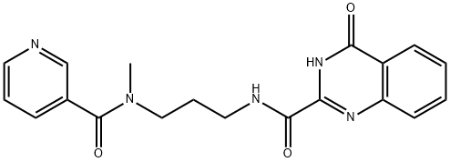 4-hydroxy-N-{3-[methyl(pyridin-3-ylcarbonyl)amino]propyl}quinazoline-2-carboxamide 结构式