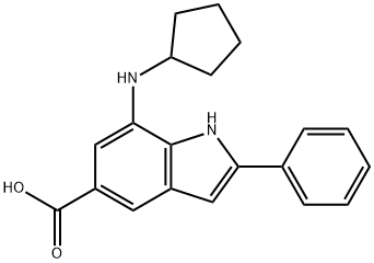 7-(Cyclopentylamino)-2-phenyl-1H-indole-5-carboxylic acid Structure