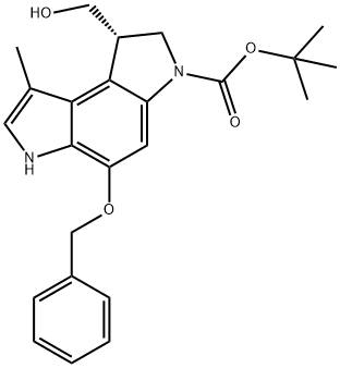 tert-butyl(S)-5-(benzyloxy)-1-(hydroxymethyl)-8-methyl-1,6-dihydropyrrolo[3,2-e]indole-3(2H)-carboxylate Structure