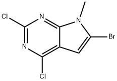 6-Bromo-2,4-dichloro-7-methyl-7H-pyrrolo[2,3-d]pyrimidine 结构式