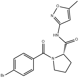 1-[(4-bromophenyl)carbonyl]-N-(5-methyl-1,2-oxazol-3-yl)-L-prolinamide Struktur
