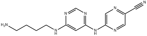 5-((6-((4-Aminobutyl)amino)pyrimidin-4-yl)amino)pyrazine-2-carbonitrile,1137475-17-2,结构式