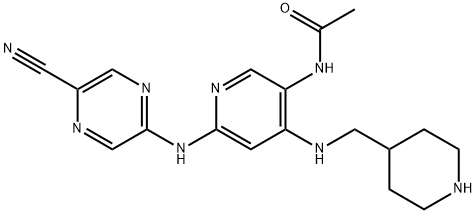 1137475-85-4 N-(6-((5-Cyanopyrazin-2-yl)amino)-4-((piperidin-4-ylmethyl)amino)pyridin-3-yl)acetamide