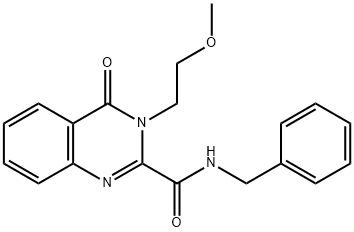 N-benzyl-3-(2-methoxyethyl)-4-oxo-3,4-dihydroquinazoline-2-carboxamide 化学構造式