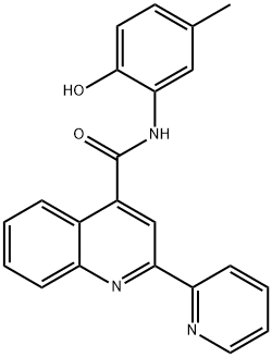 N-(2-hydroxy-5-methylphenyl)-2-(pyridin-2-yl)quinoline-4-carboxamide Struktur