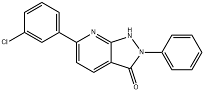 6-(3-chlorophenyl)-2-phenyl-1,2-dihydro-3H-pyrazolo[3,4-b]pyridin-3-one Struktur