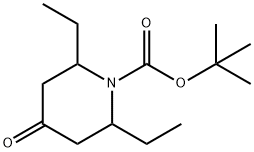 tert-Butyl 2,6-diethyl-4-oxopiperidine-1-carboxylate Struktur