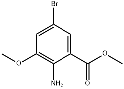 2-氨基-5-溴-3-甲氧基苯甲酸甲酯,115378-21-7,结构式