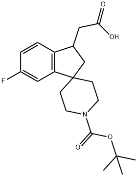 2-(1'-(Tert-Butoxycarbonyl)-6-Fluoro-2,3-Dihydrospiro[Indene-1,4'-Piperidine]-3-Yl)Acetic Acid Struktur