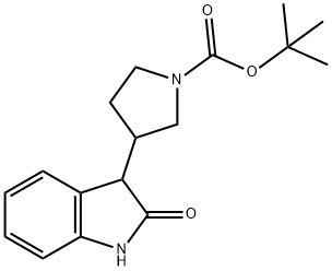 Tert-Butyl 3-(2-Oxoindolin-3-Yl)Pyrrolidine-1-Carboxylate 化学構造式