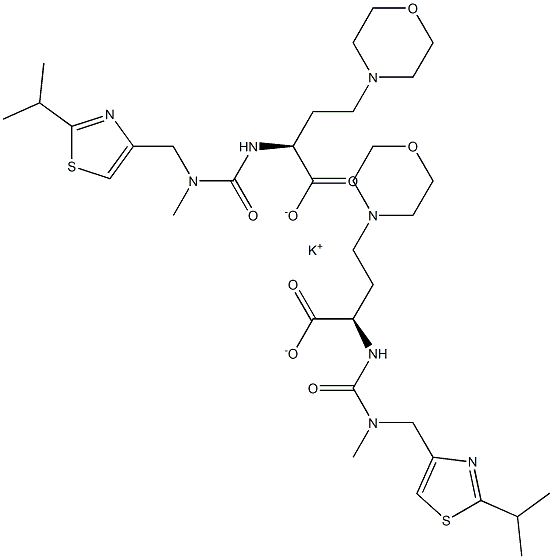 Potassium,bis[(S)-2-(3-((2-isopropylthiazol-4-yl)methyl)-3-methylureido)-4-morpholinobutanoate] Struktur
