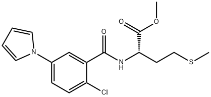 methyl N-{[2-chloro-5-(1H-pyrrol-1-yl)phenyl]carbonyl}-L-methioninate Struktur