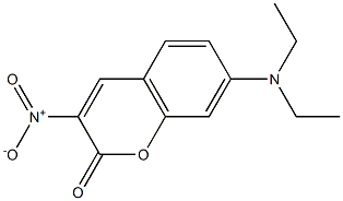 7-(二乙氨基)-3-硝基-2H-1-苯并吡喃-2-酮 结构式