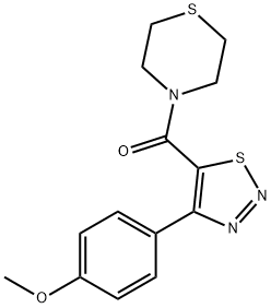 [4-(4-methoxyphenyl)-1,2,3-thiadiazol-5-yl](thiomorpholin-4-yl)methanone Struktur