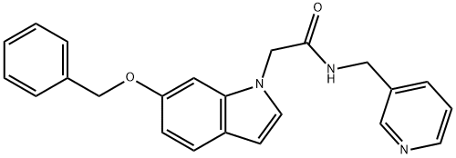 2-[6-(benzyloxy)-1H-indol-1-yl]-N-(pyridin-3-ylmethyl)acetamide Struktur