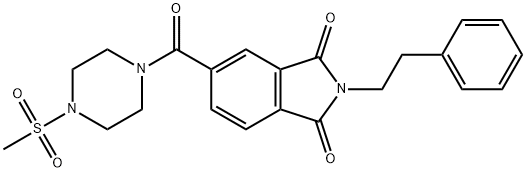 5-{[4-(methylsulfonyl)piperazin-1-yl]carbonyl}-2-(2-phenylethyl)-1H-isoindole-1,3(2H)-dione 结构式
