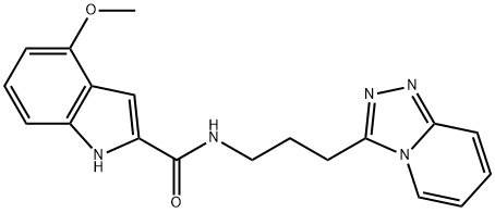 4-methoxy-N-[3-([1,2,4]triazolo[4,3-a]pyridin-3-yl)propyl]-1H-indole-2-carboxamide 结构式