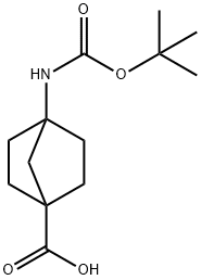 4-((tert-butoxycarbonyl)amino)bicyclo[2.2.1]heptane-1-carboxylic acid Struktur