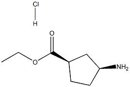 (1R,3S)-Ethyl 3-aminocyclopentanecarboxylate hydrochloride
 Structure