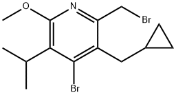 4-Bromo-2-(bromomethyl)-3-(cyclopropylmethyl)-5-isopropyl-6-methoxypyridine 结构式