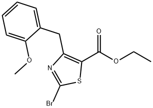 Ethyl 2-bromo-4-(2-methoxybenzyl)thiazole-5-carboxylate 结构式