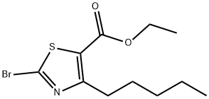 Ethyl 2-bromo-4-pentylthiazole-5-carboxylate 化学構造式