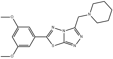 6-(3,5-dimethoxyphenyl)-3-(piperidin-1-ylmethyl)[1,2,4]triazolo[3,4-b][1,3,4]thiadiazole 结构式