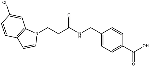 4-({[3-(6-chloro-1H-indol-1-yl)propanoyl]amino}methyl)benzoic acid Struktur